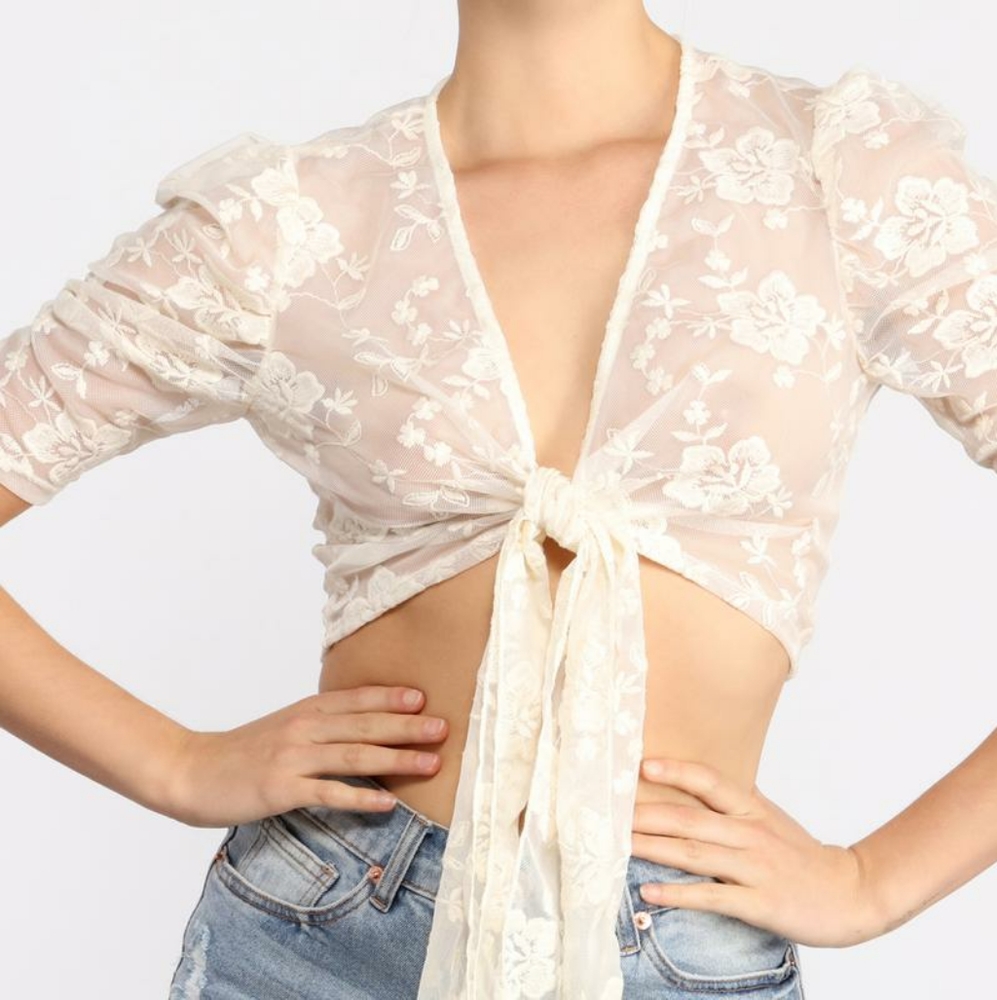 Floral Tie Front Top